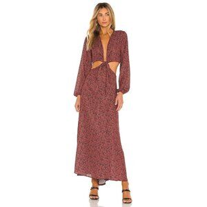 RESA Floral Cutout Midi Dress in Rust